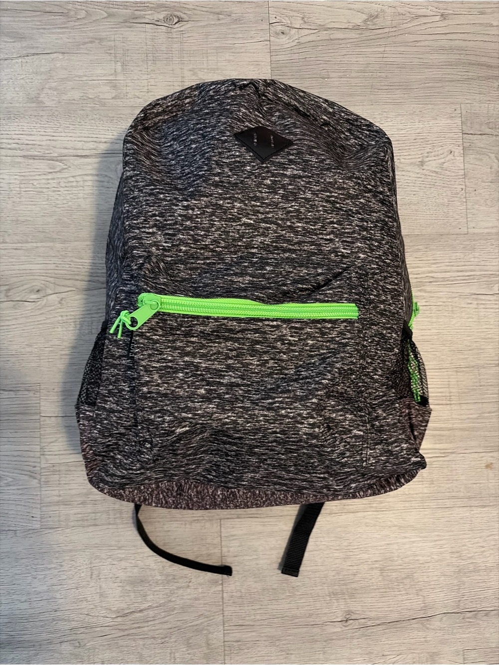 Men's Gray Heather Backpack with Neon Green Accents